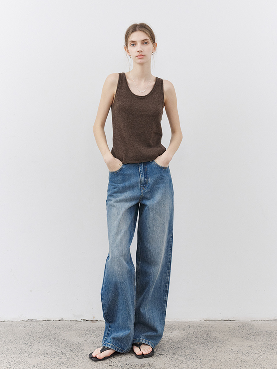 TG_Basic loose washed denim pants - HAGO(하고)