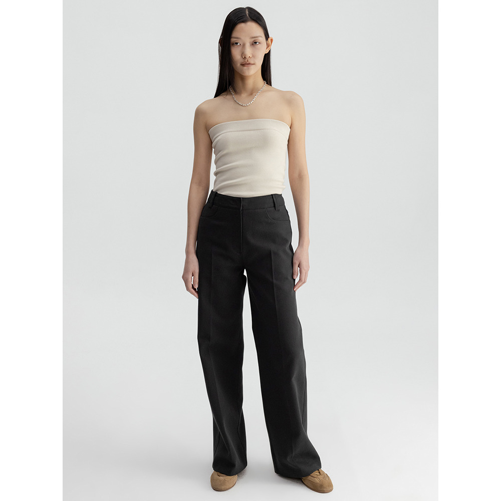 [30%쿠폰]STRUCTURED STRAIGHT LEG PANTS (BLACK) - 하고(HAGO)