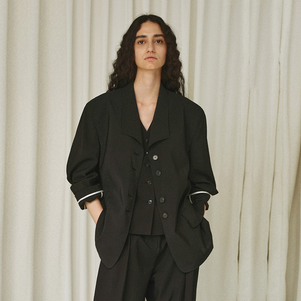 Summer Oversized Single-Breasted Jacket _ Black - HAGO(하고)
