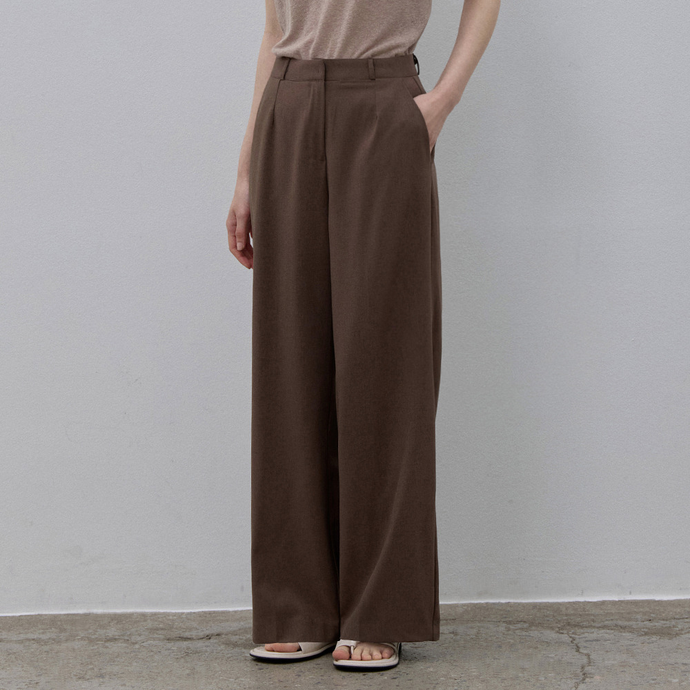 Modern Slacks MODERN OBI STRAIGHT SUMMER SLACKS BROWN - HAGO(하고)