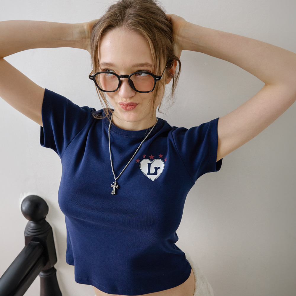 LR NUMBER POINT T-SHIRT_NAVY - HAGO(하고)