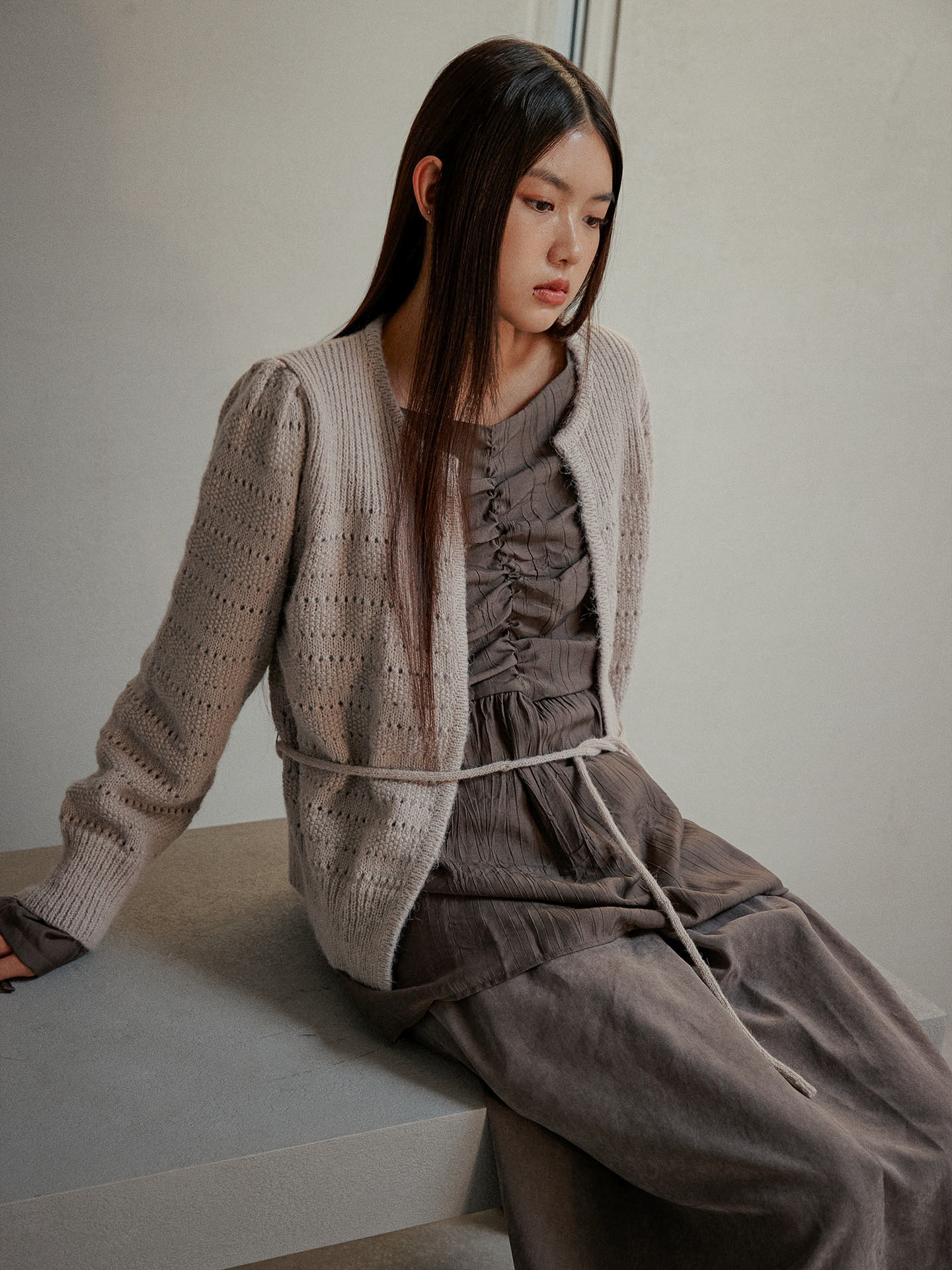 SAGE CARDIGAN [ OAT ] - HAGO(하고)