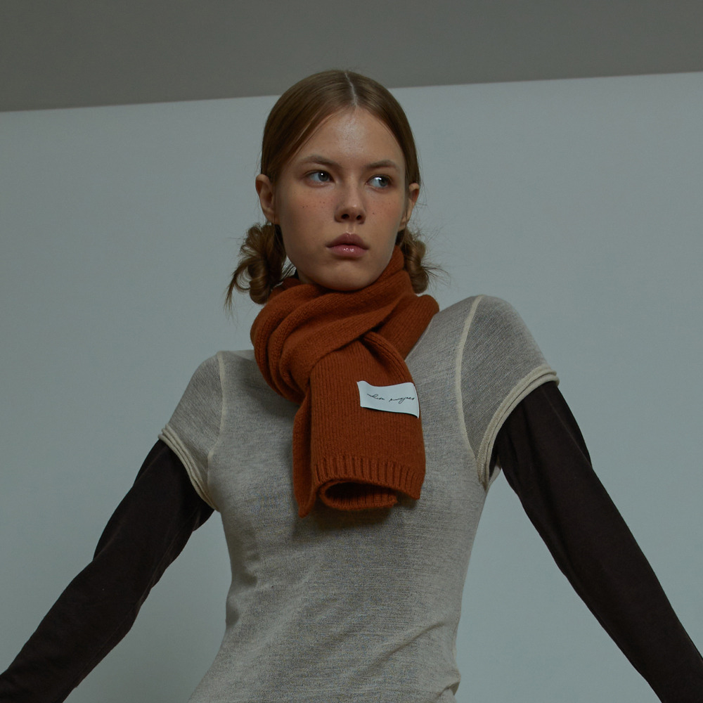 [기프트박스]_VIRGIN WOOL KNIT MUFFLER_GINGER_남녀공용 - HAGO(하고)