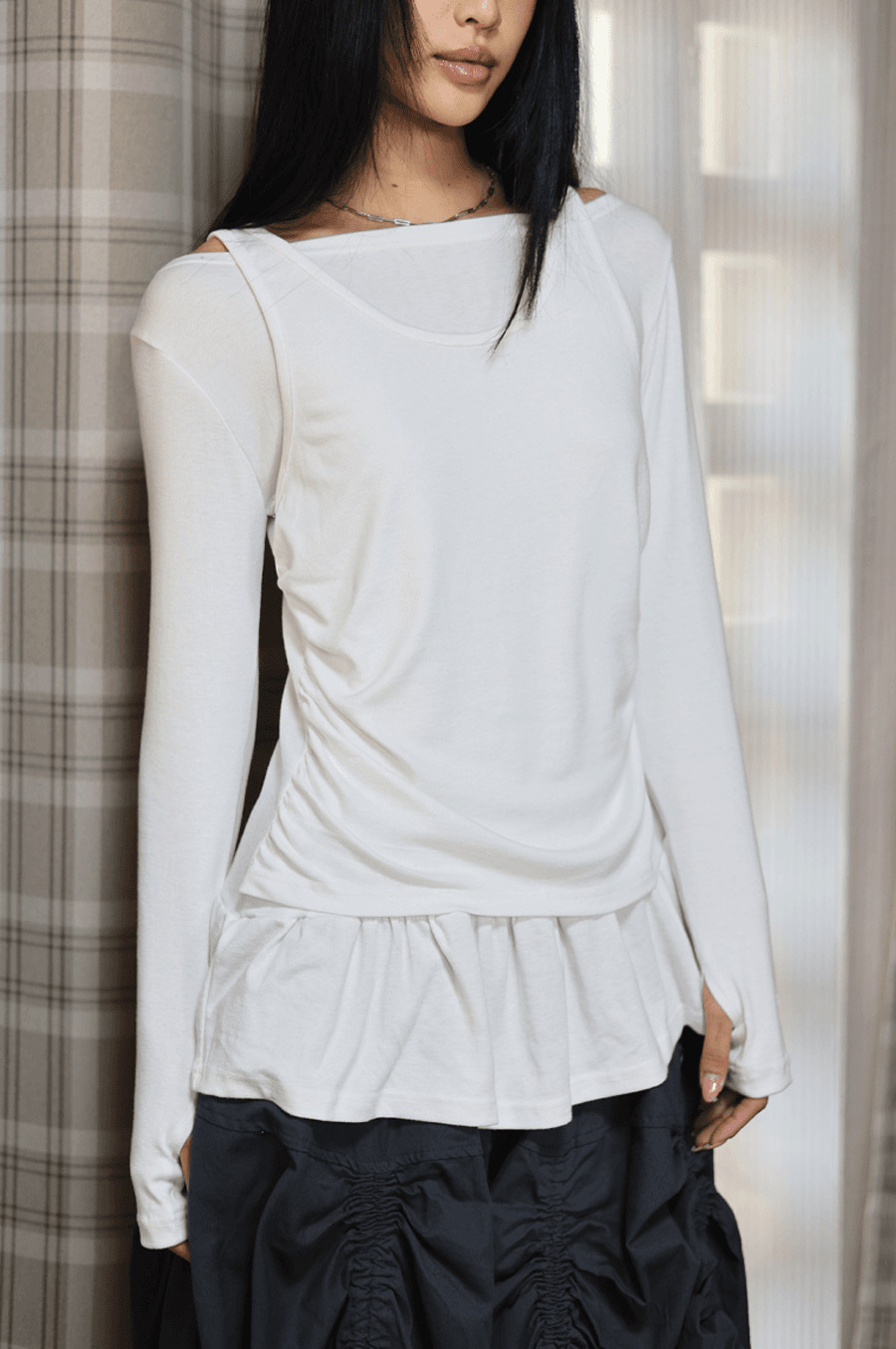 ripple warmer tee_white - HAGO(하고)