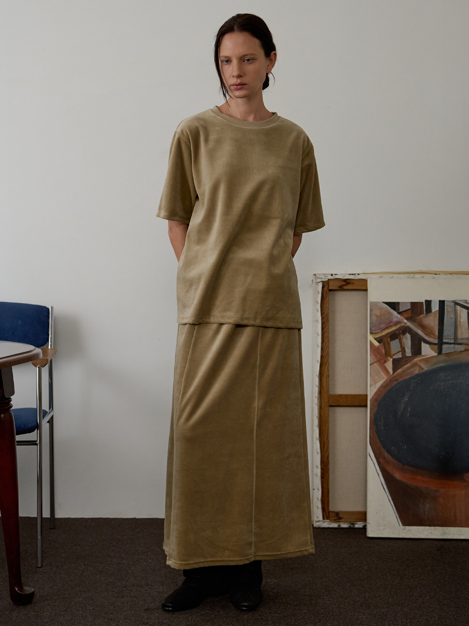 Beloa Long SK_(Khaki) - HAGO(하고)